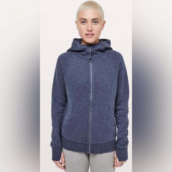 lululemon athletica Tops - Lululemon Scuba Hoodie *Light Cotton Fleece
Heathered Gatsby Blue